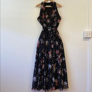 Floral & Polka Dot Maxi Dress- Sz M